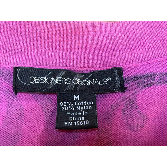 Designers Originals Pink & Black Swirl 3 Button Cardigan - size‎ M - Picture 5 of 7